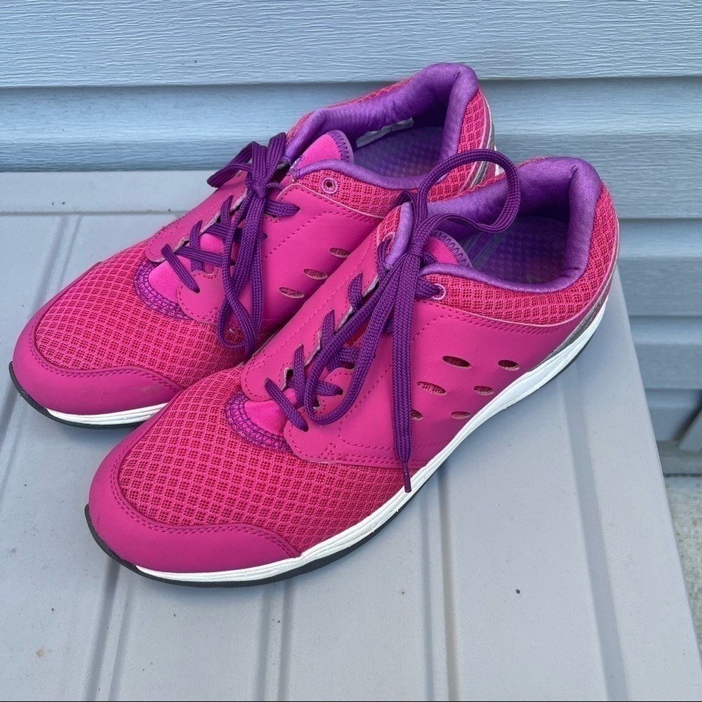 Vionic Benture Sneakers Fuchsia Pink Lace Up Comfort Shoes Mesh Leather Size 11 - Picture 2 of 13